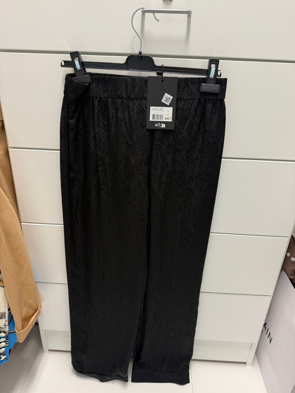Bloomingdale's Black womens topples small jacquard viscose Waist Pants- NWT